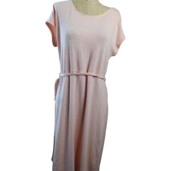 T by Talbots Size M Medium Tie Belt Cut Out Back Knit Casual Dress - Picture 2 of 3